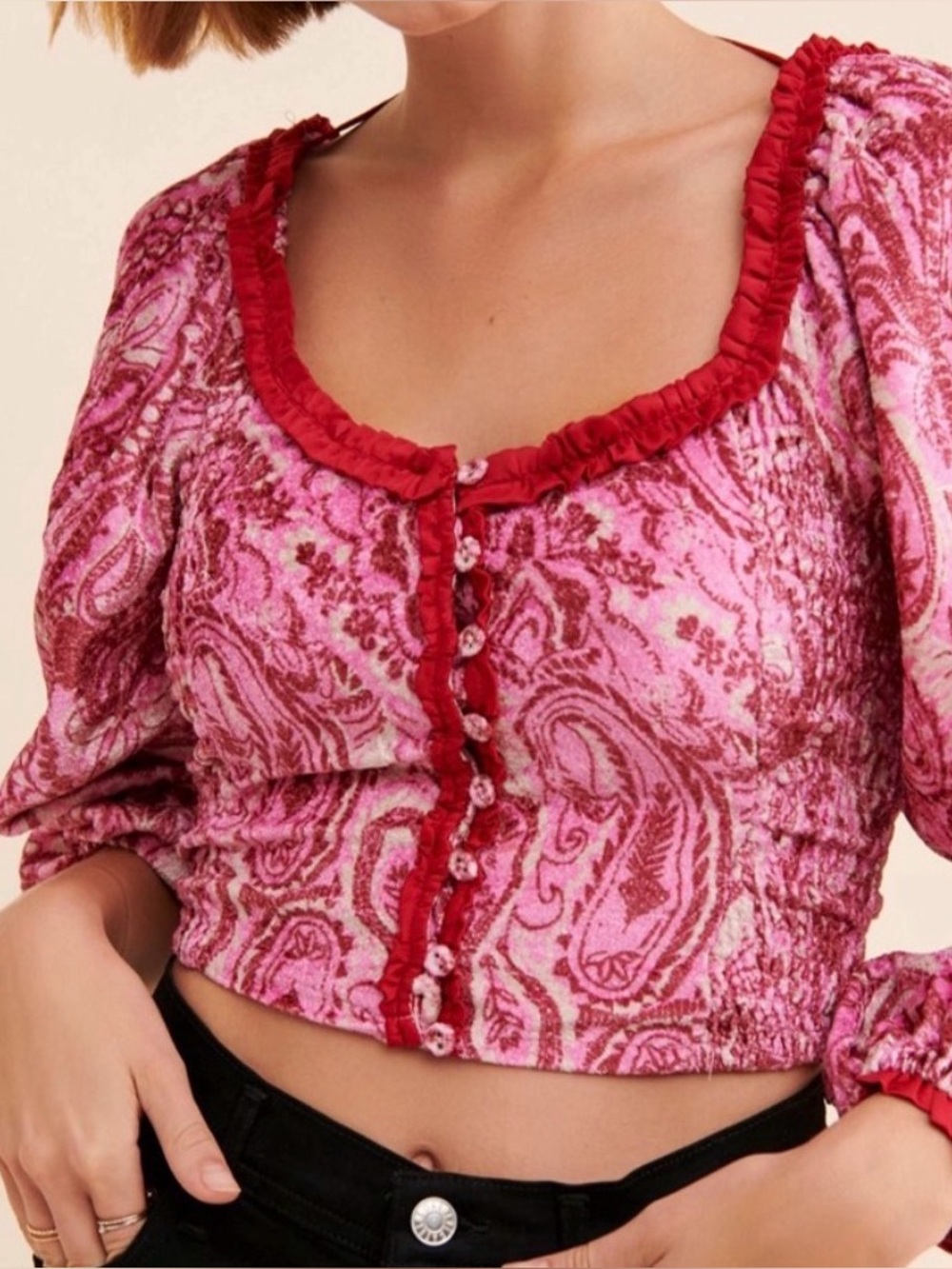 Free People Dare Me Velvet Top Size medium NWT MSRP $128